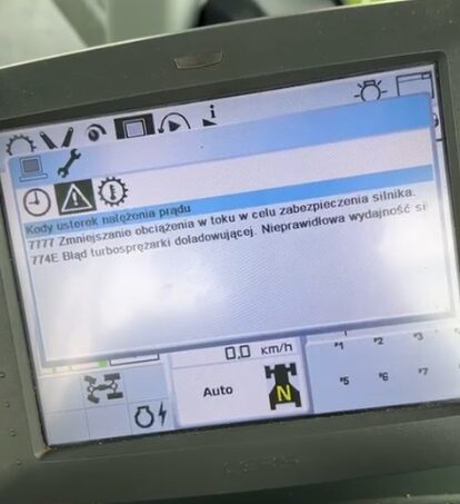 Class Arion 774E turbocharger error